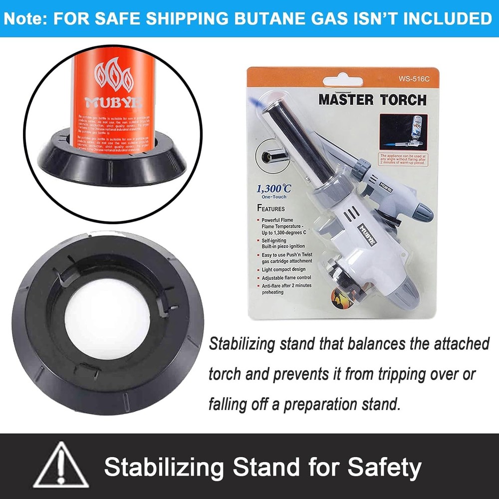 Butane Torch Kitchen Blow Lighter - Japan's Original Culinary Small, Grey