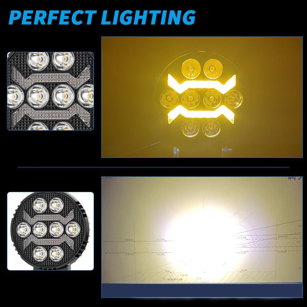 4.3'' round LED Work Light Headlight Fit Case IH John Deere Tractor 6000, 7000