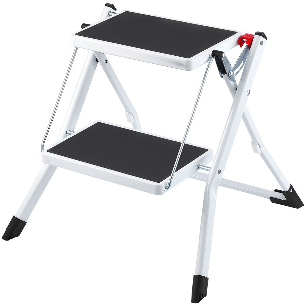 VEVOR Step Stool Ladder 2-Step Foldable 3 Adjustable Height Max Load 330lbs