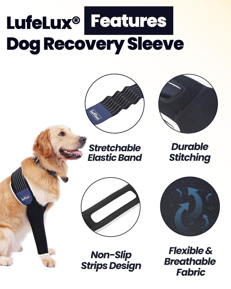 Dog Front Leg Sleeve, XLarge, Comfortable, Breathable Material, Adjustable El...