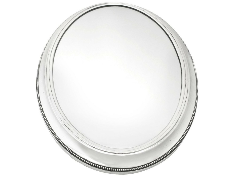 German Silver Mirrored Plateau - Antique Circa 1900 Width 35cm