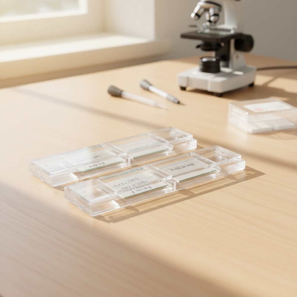 Bundle of 2 McMaster Method Microscope Slides, FEC (Fecal Egg Count) Double C...