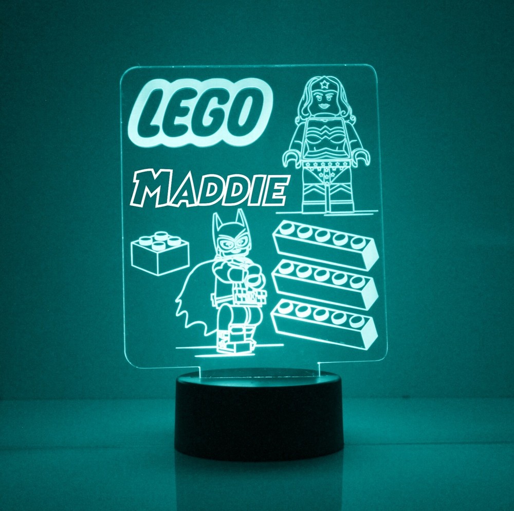 Lego DC Universe, Batman LED Night Light, with Remote Control, Engraved