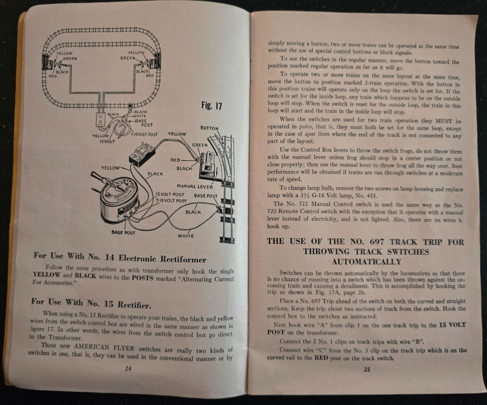 1949 Gilbert America Flyer Train Instruction Book