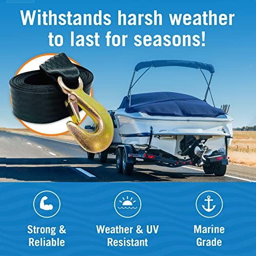 Boat Trailer Winch Strap with Hook, Heavy Duty Replacement for Hand 5000 Lbs
