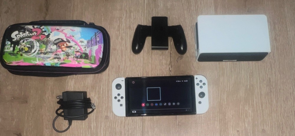Nintendo Switch OLED Bundle Console, Dock, Controller Grip, Splatoon Case