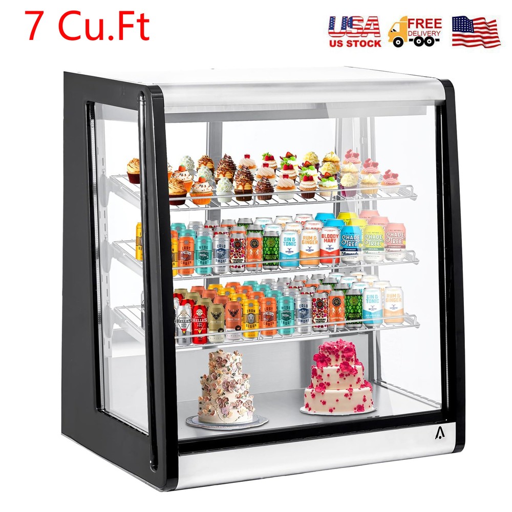 7 Cu.Ft Refrigerated Display Case Commercial Countertop Refrigerator With Light