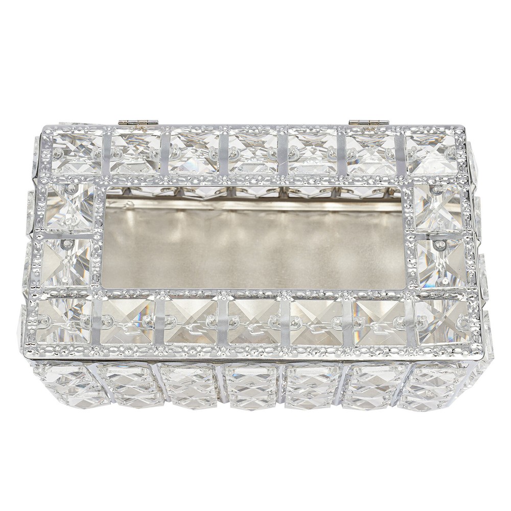 Crystal Tissue Box Rhinestone Rectangular Napkin Case Paper Tissue Holder Box