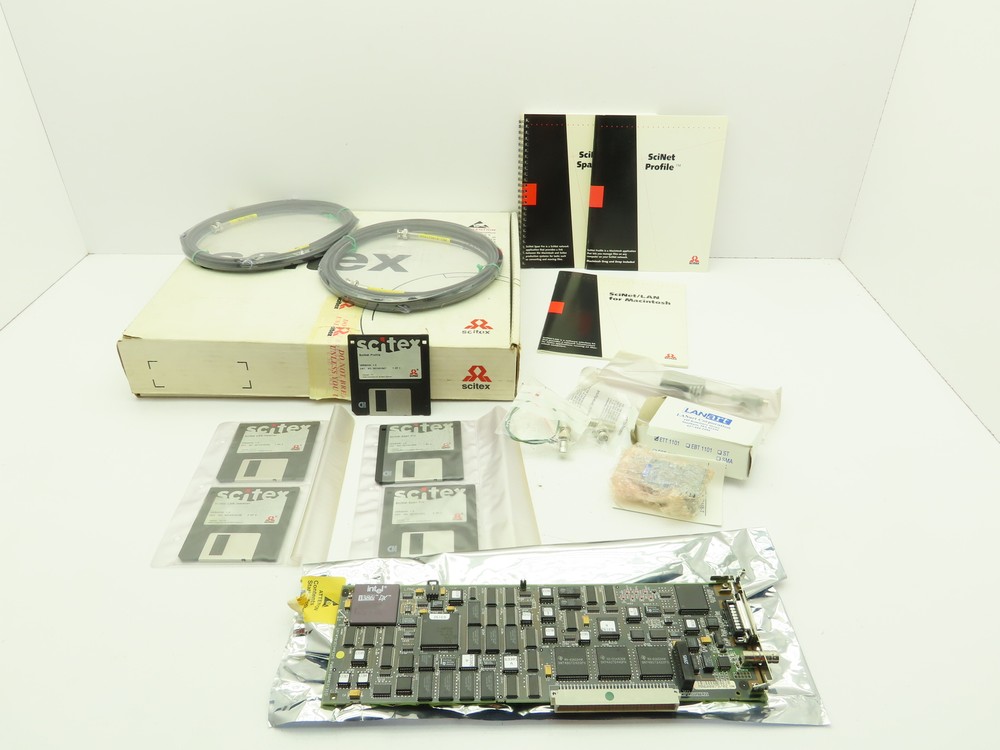 SciTex SciNet Span Kit Span-Pro LAN-MAC Circuit Board Card Floppy Discs