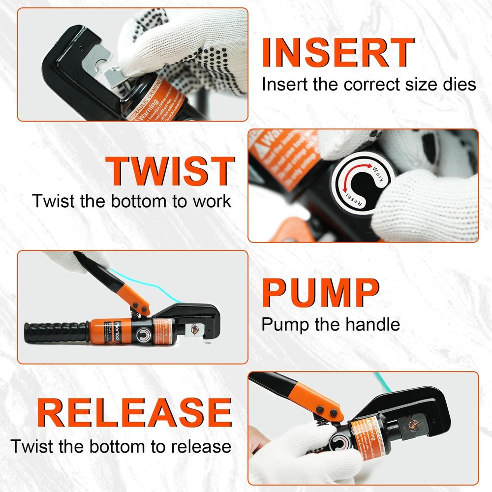 Pliertool 10 Ton Hydraulic Battery Cable Variable, 10ton Crimping Tool