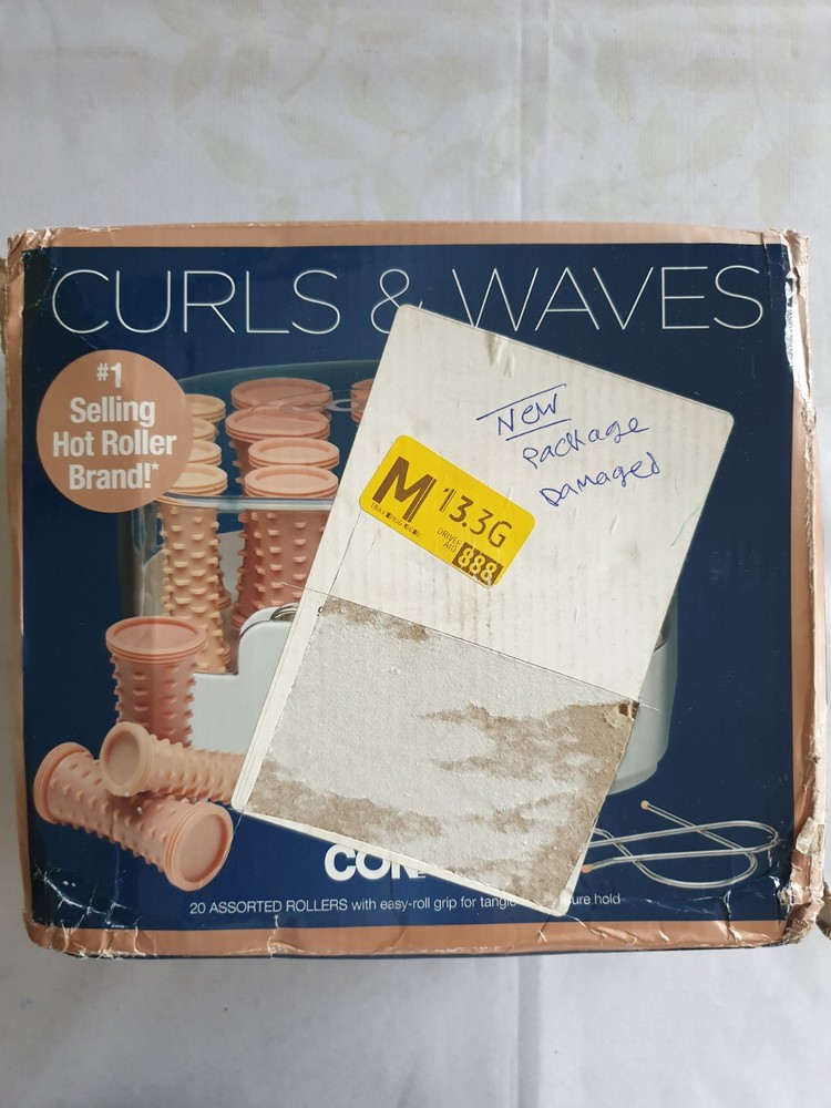 Conair Compact Multi-Size Hot Rollers Coral Easy-Roll Grip 20 Assorted Rollers