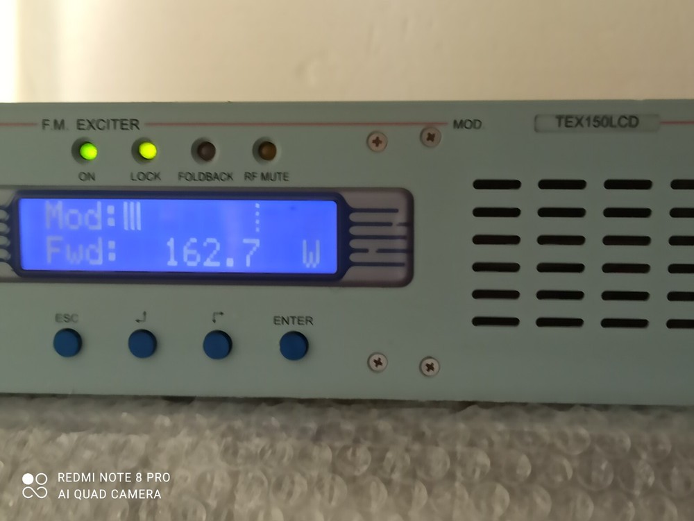 Broadcast Prof RVR TEX150w LCD FM Transmitter Wide Band Encoder Stereo