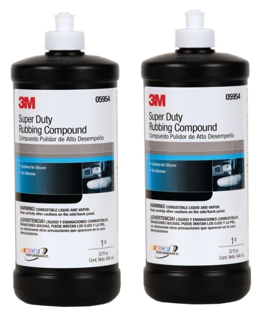3M 05954 Super Duty Rubbing Compound Brown Liquid 1 Quart (2 Pack)