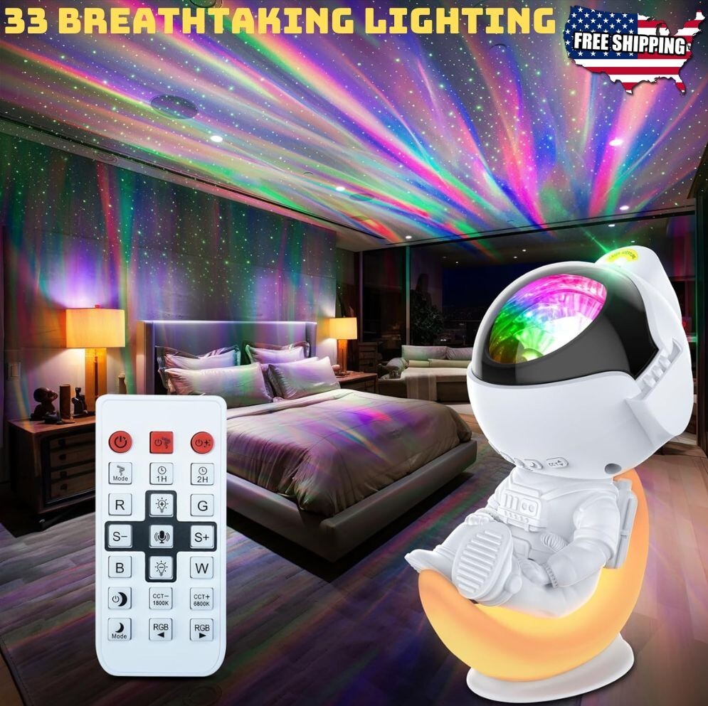 Astronaut Galaxy Projector Star Night Light with Timer & Remote, Room Decor Gift