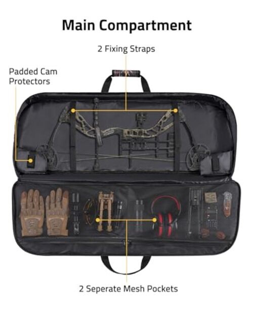 Soft Compound Bow Case, Bow Bag Archery Case with Thick Pearl 44"x17.7" Camo