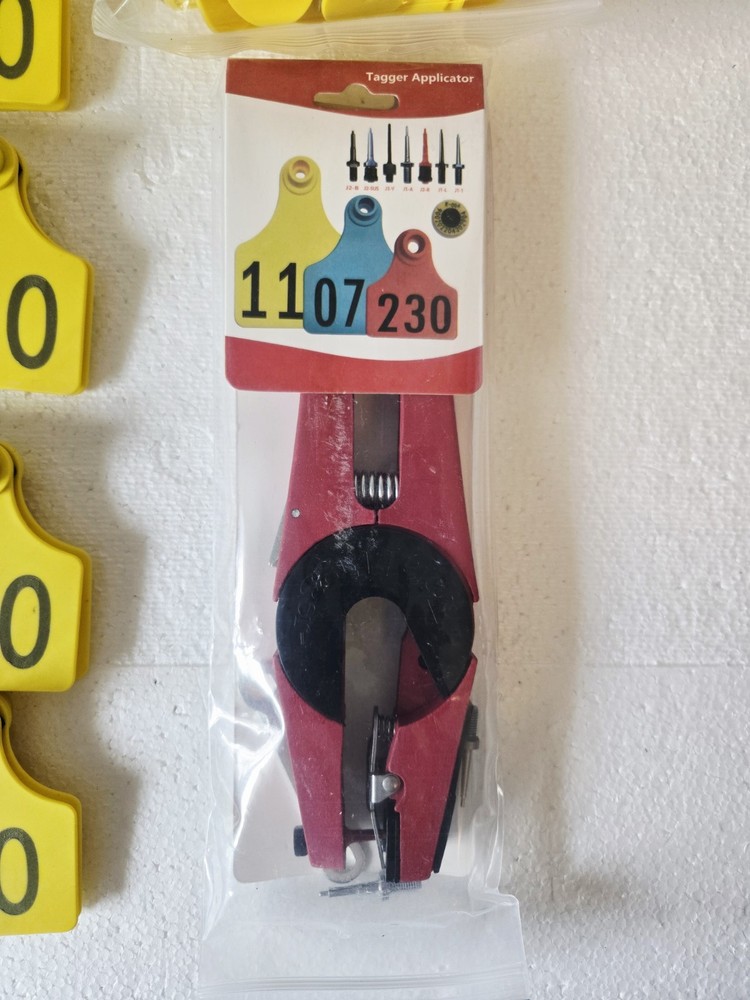 Softer Rectangular Cattle Ear Tags, 101-200 with Durable Copper Pins Included