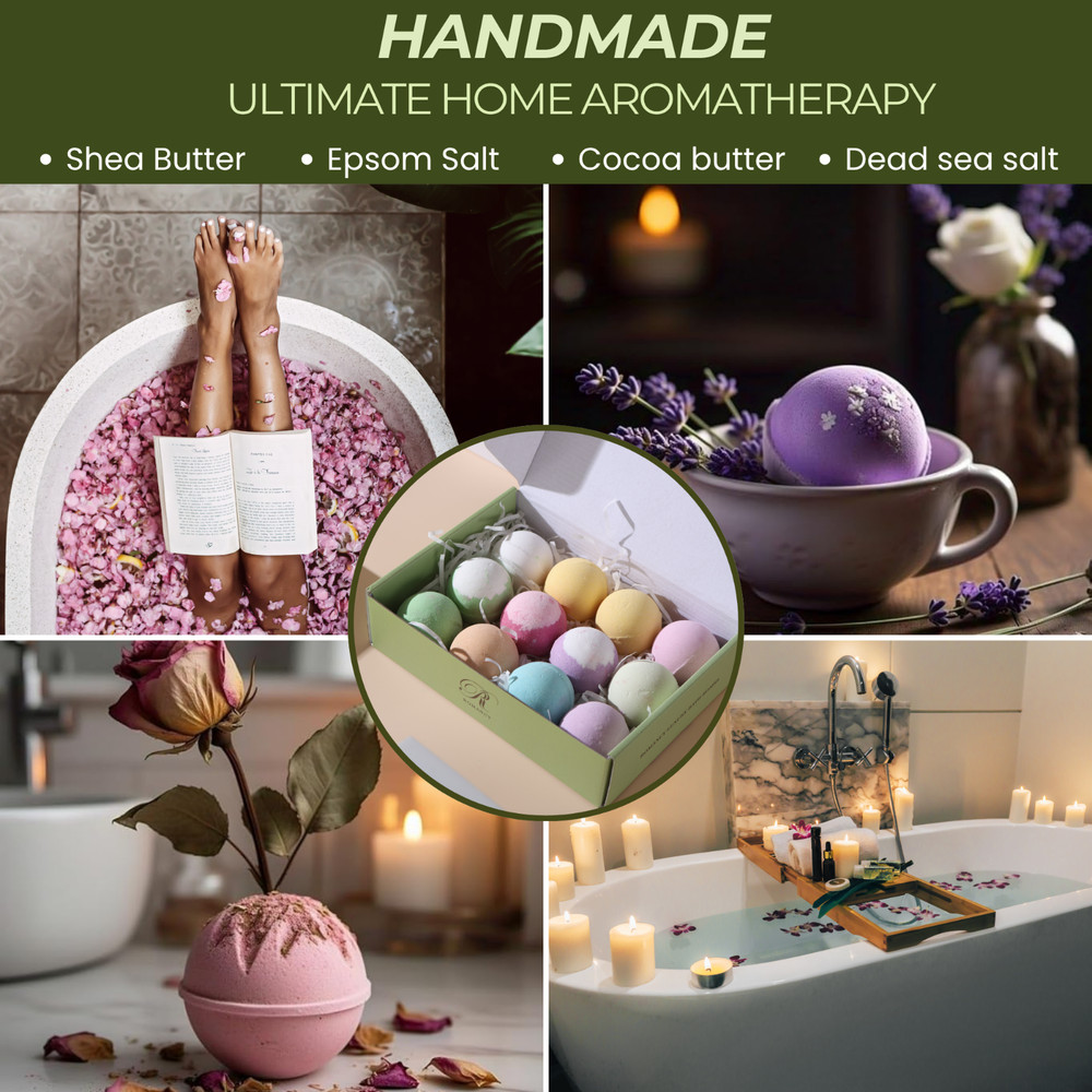 Bath Bombs Gift Set 12 Pack Aromatherapy Spa Gift for Women Men