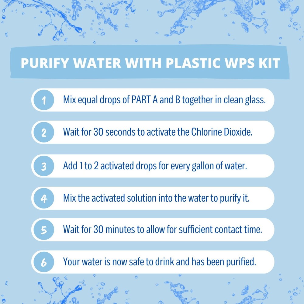 CDS KIT Water Purification Solution 2 Plastic bottles 4.2 oz 125ml Sealsafe