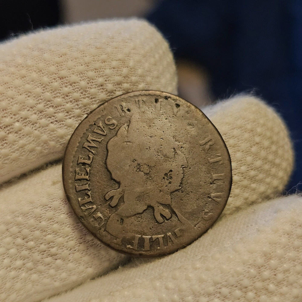 1690's William III Half Penny Double Or Multiple Struck Colonial Error Coin