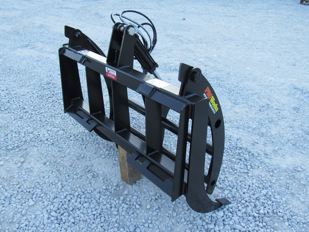 48" Root Rake Clam Grapple and 42" Long Pallet Forks Attachment ComboQuickAttach