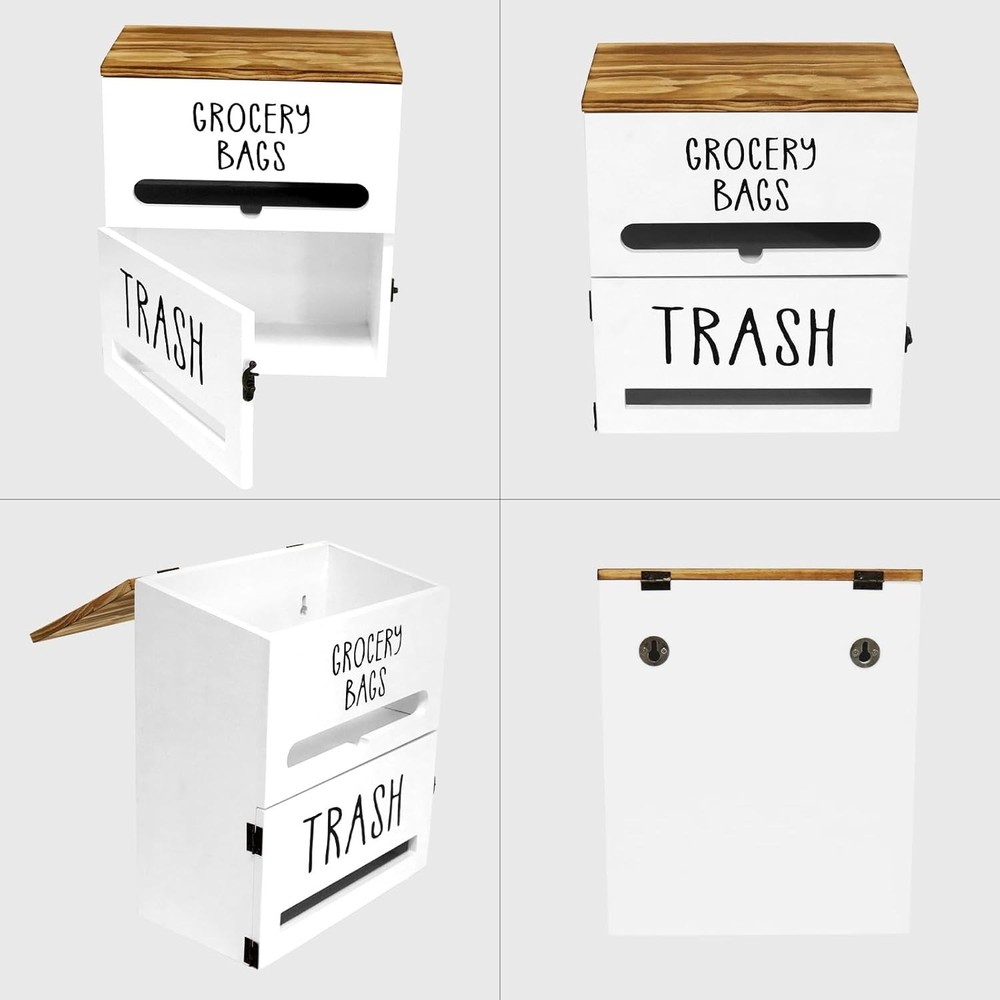 Versatile Wall-Mounted Trash Bag Organizer for Kitchen, Garage & Laundry