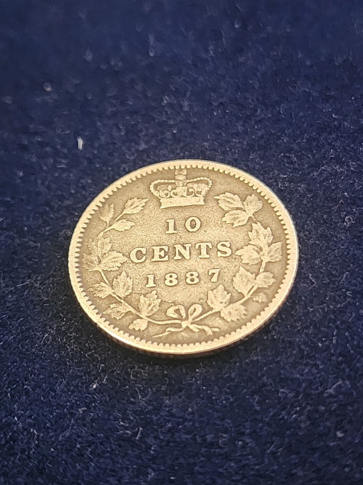 1887 Canadian 10 Cents Silver Coin
