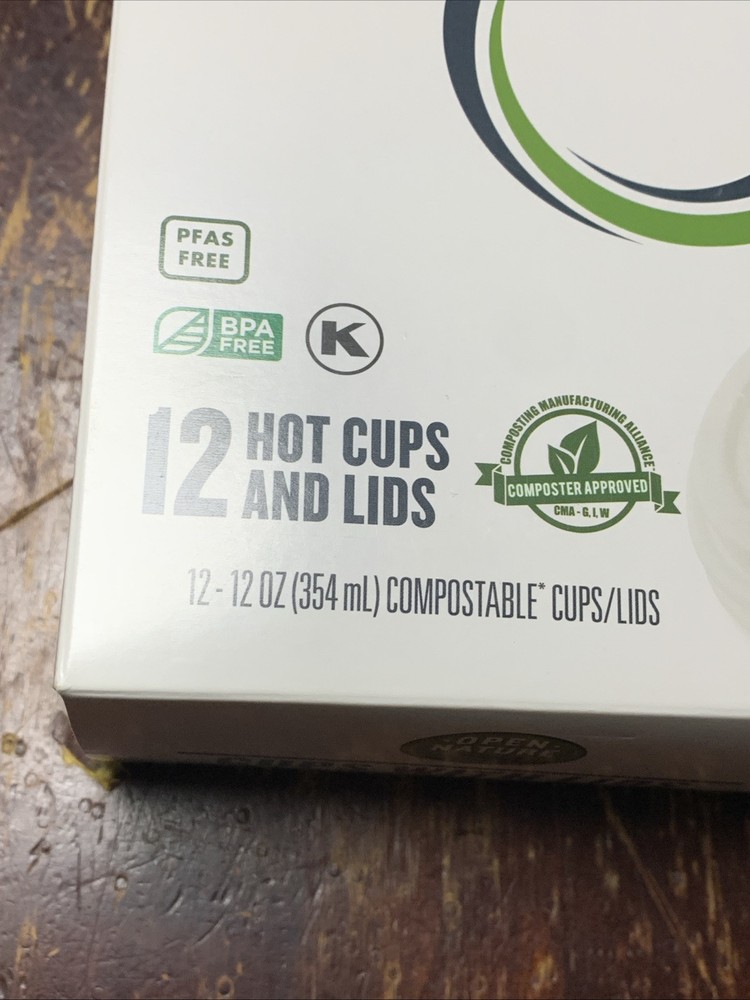New Sealed Open Nature Cups with Lids Compostable