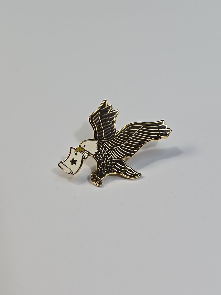 Eagle With White Flag 1 Star Lapel Pin