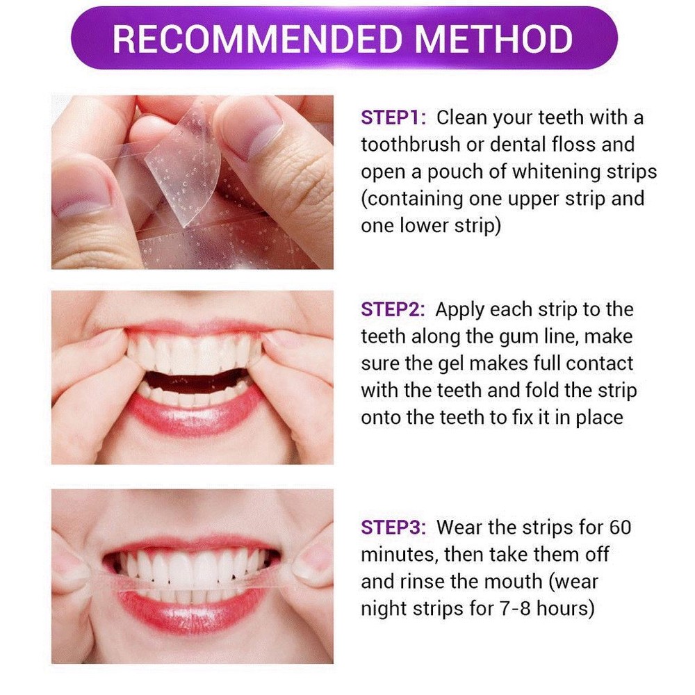 Professional Strength Enamel Safe LED Advanced Teeth Whitening Strips 56 Count