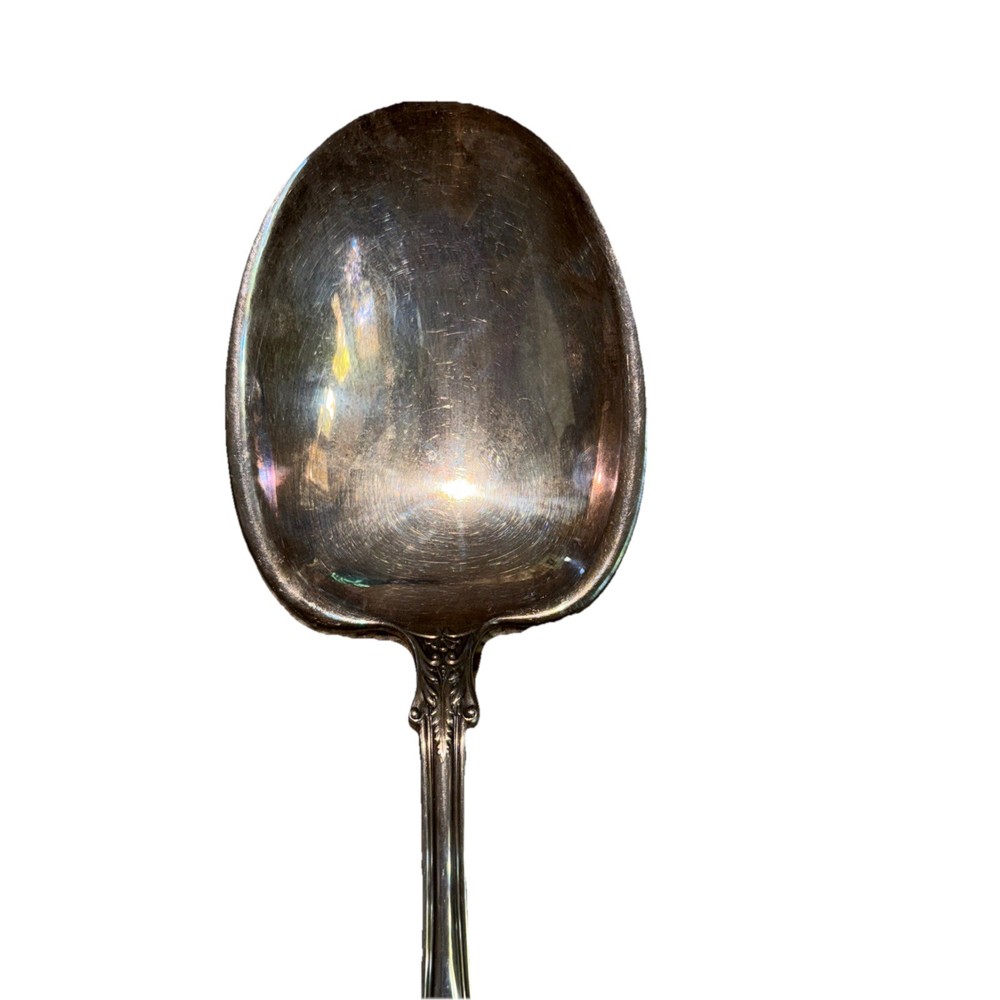 Antique 1887 Gorham Electro Plated Large Serving Silver Spoon Unique Design