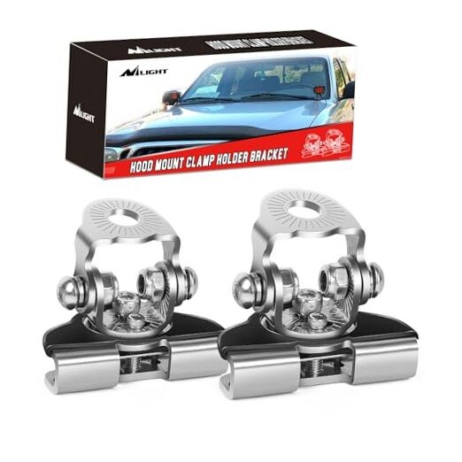 Nilight LED Light Bar Mounting Bracket 2PCS Universal Adjustable Silver-2
