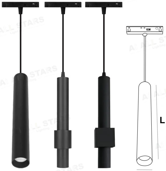 AS-D20-040-10A - 10W Black Hanging Light (Zigbee + 3CCT)