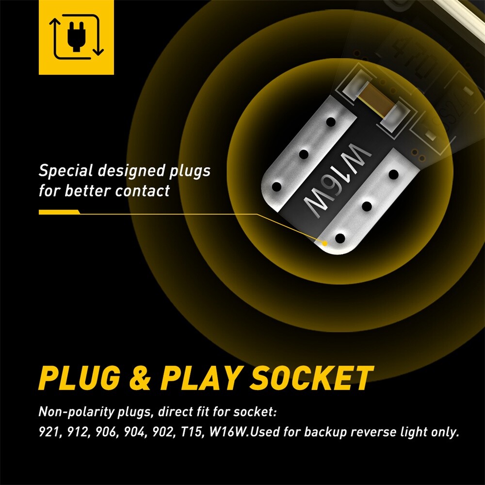 T15 LED Reverse Backup Lights Bulbs 921 for Chevy Silverado 1500 2014-2022 White