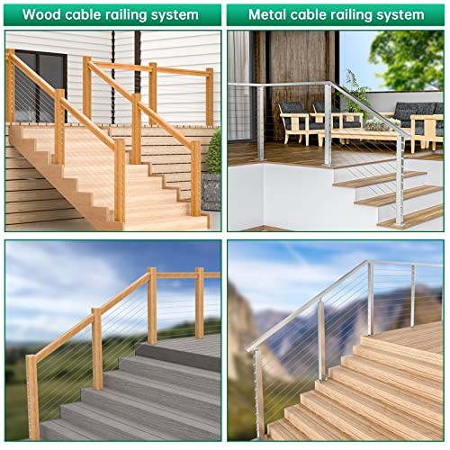 Pack 1/8" Cable Railing Hardware Kit Hand Swage Threaded For 4"x4" Post 60