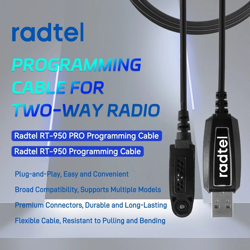 Radtel RT-950 Ham Radio Walkie Talkie USB Type C Programming Cable Interface