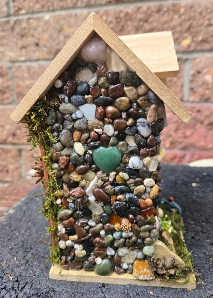 Decorative Handmade Birdhouse 7.5" Tall