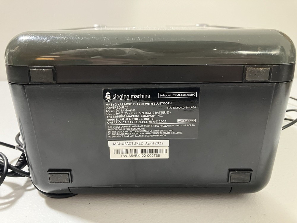 Singing Machine Portable Bluetooth Karaoke System (SML654BK) tested