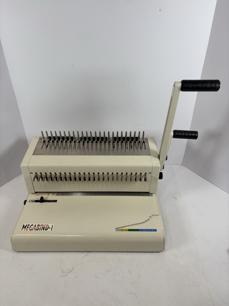 Megabind-1 Manual Comb Binding Machine Paper Punch Binder Office Untested
