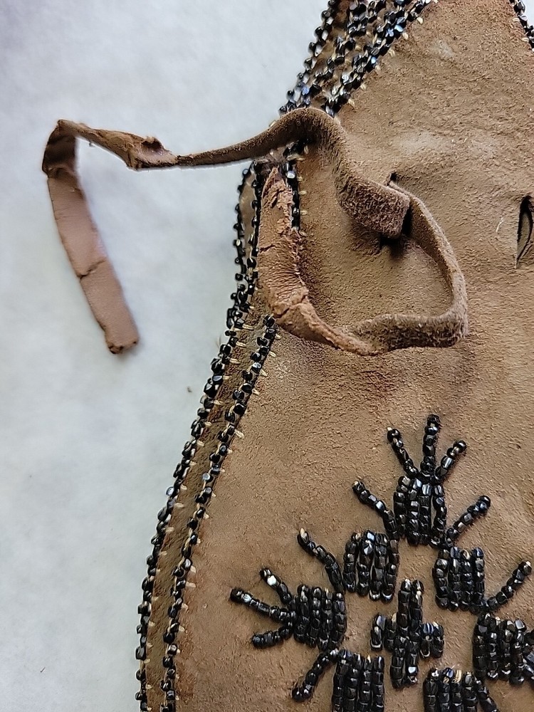 Chocolate Brown Suede Sequin Drawstring Bag/Purse