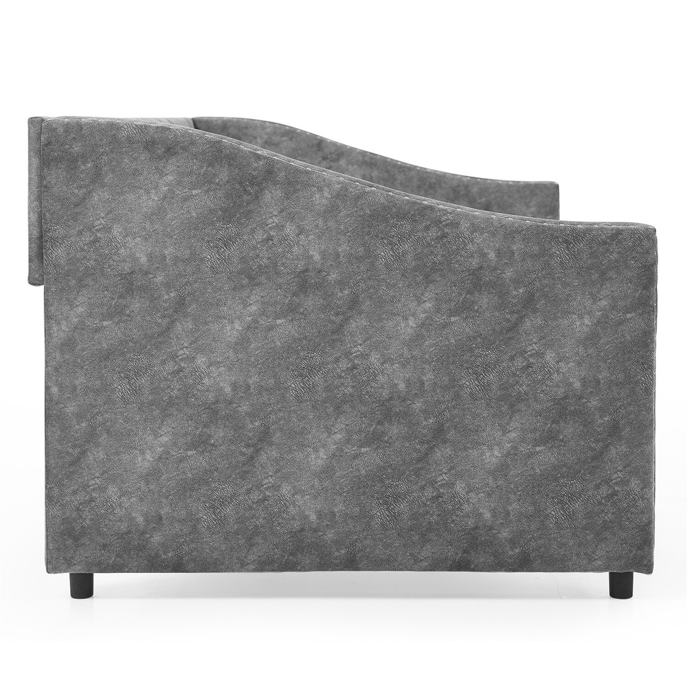 Full Size Daybed Upholstered Bed Frame Sofa Bed w/ 2 Storage Drawer US