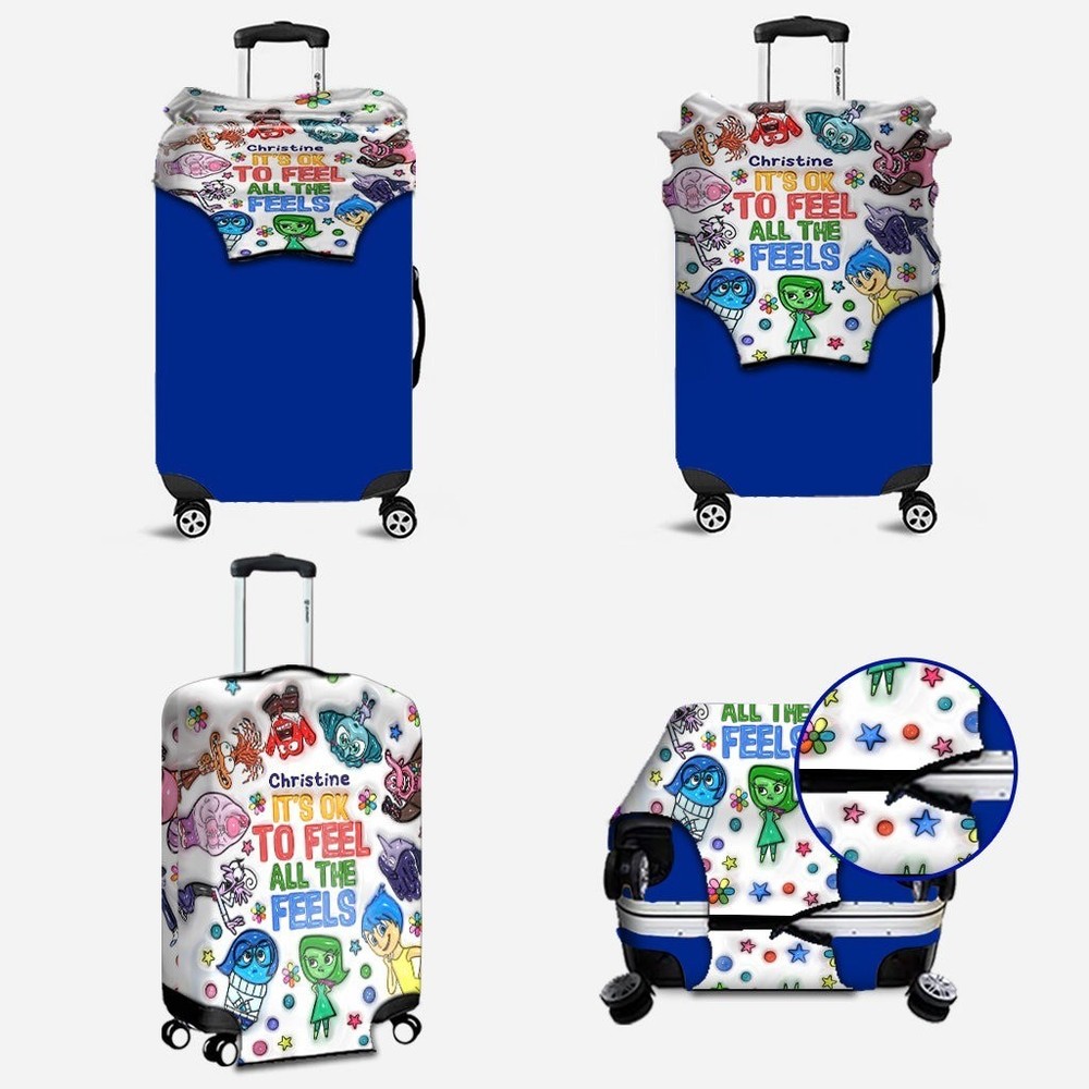 Personalized Disney Inside Out Luggage Protector Suitcase Dust Cover 18"-30"
