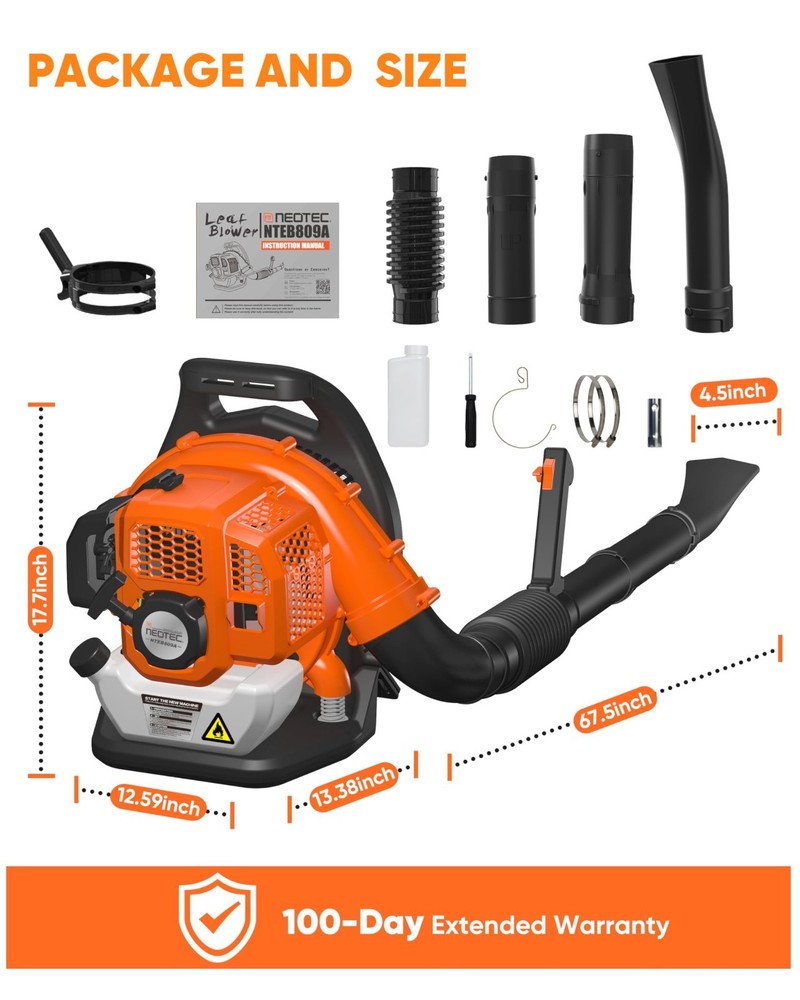 2-Stroke 52CC Gas Powered Backpack Leaf Blower Garden Yard Snow Grass Blower