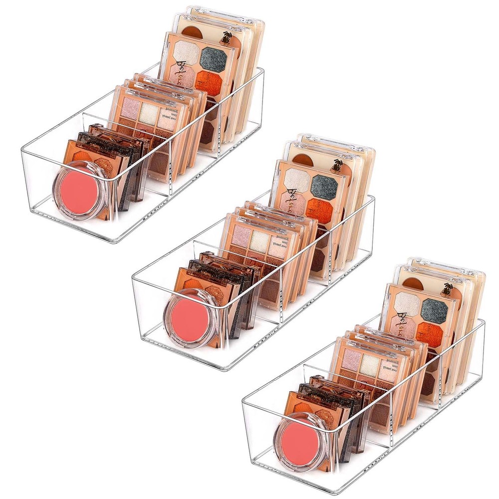 JessLab Acrylic Makeup Organizer, 3 Pack Stackable Cube Sections for Drawer, ...