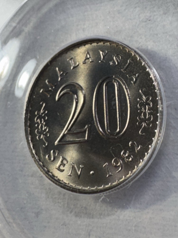 1982 Malaysia 20 Sen Graded MS 66 by ANACS