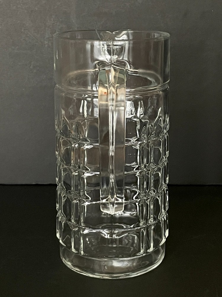Luminarc Gothique? Cube/Square Pattern Clear Glass Pitcher – Very Nice!