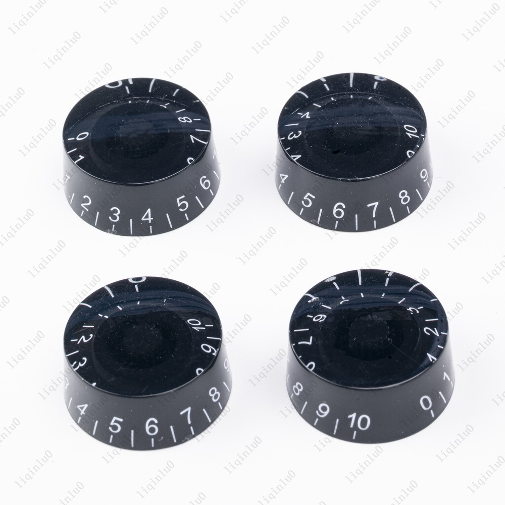 4 Pcs Black/White LP Guitar Control Knobs Speed Dial Knobs for Les Paul SG