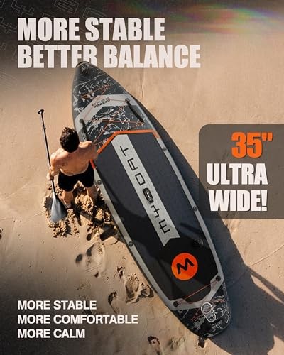 11'6"×34"×6" Extra Wide Inflatable Paddle Board, Stand Up grey basic version