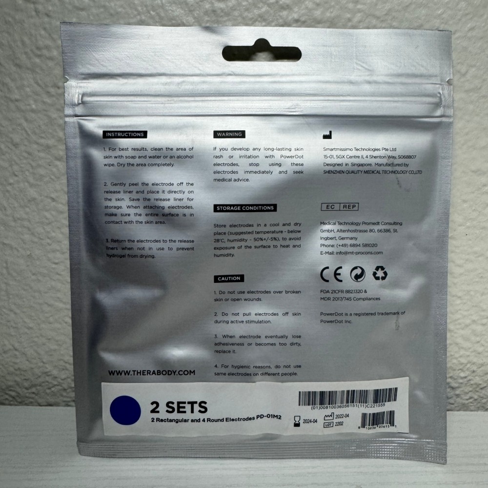 Therabody PowerDot Electrode Pads Blue