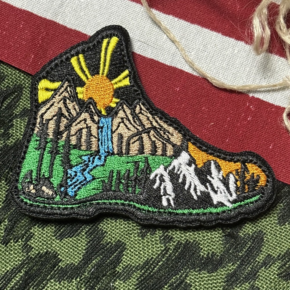 Hiking Explore Nature Boot Patch ~3x2” Hook & loop Tactical Gear Patch