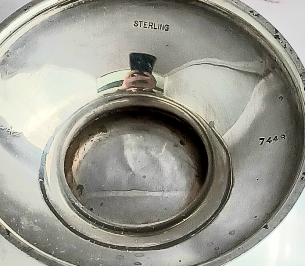 Blackinton Sterling & Enamel Footed Bowl-5" diameter/3" tall